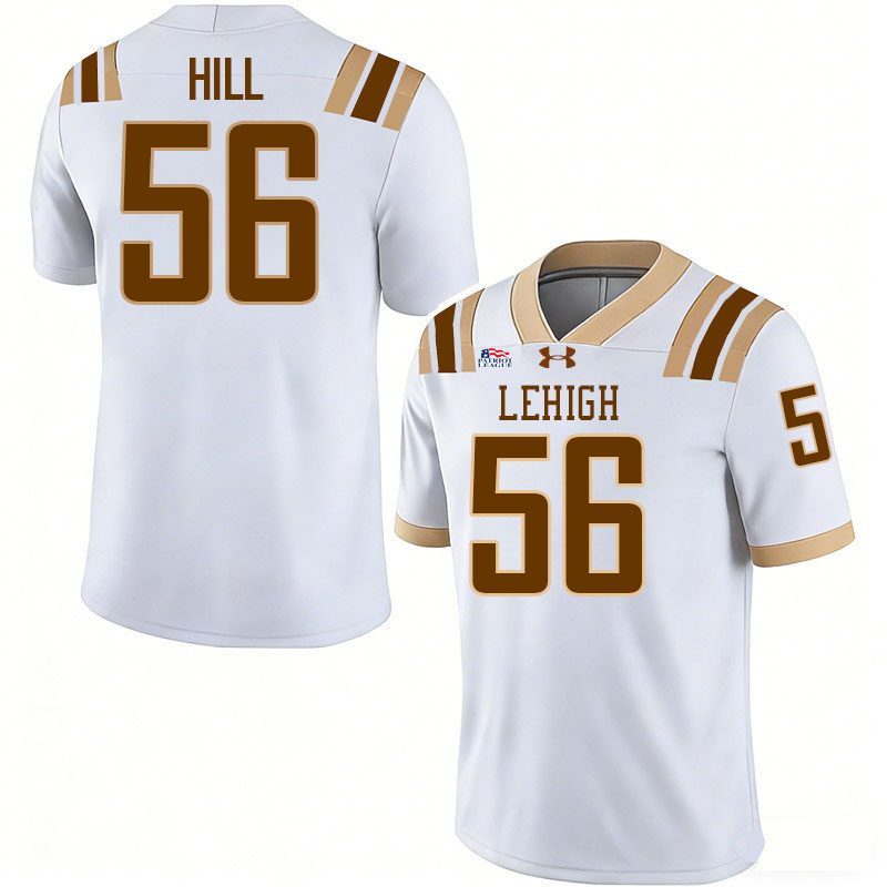 Lehigh Mountain Hawks #56 John Hill College Football Jerseys,Uniforms-White